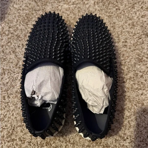 New Christian Louboutin dark marine Spiked Loafers - Picture 10 of 10